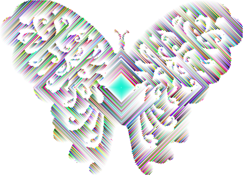 Abstract Butterfly Glitch Art PNG