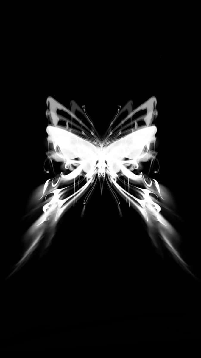 Abstract Butterfly Smoke Art Black Background Wallpaper