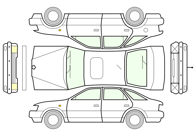 Abstract Car Top View Illustration PNG