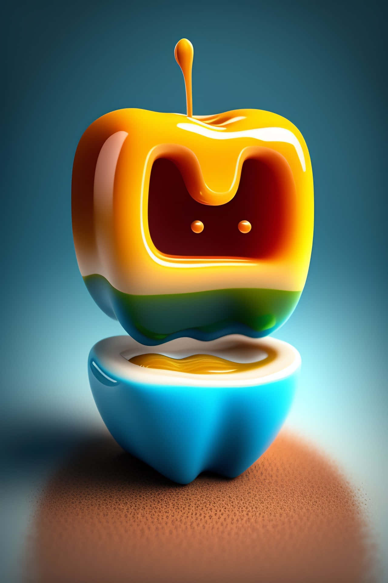 Abstract Caramel Apple Dental Concept Wallpaper