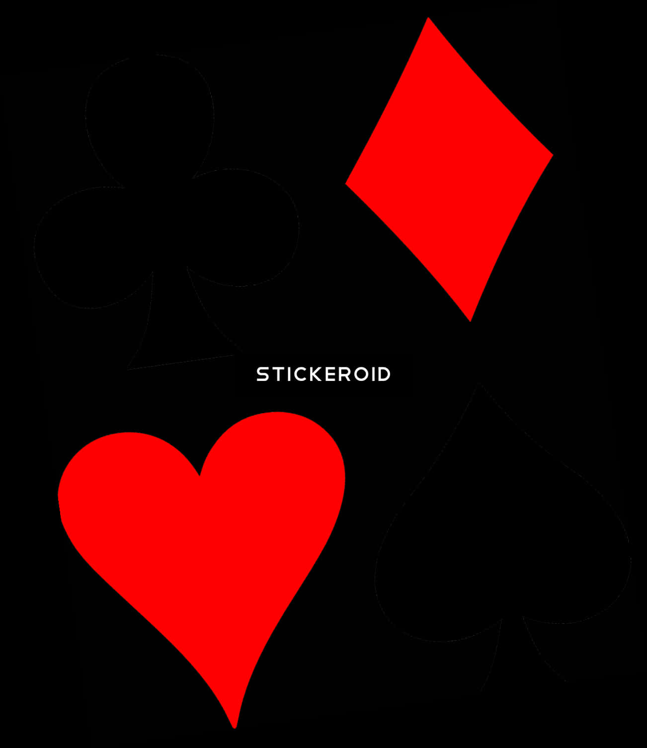 Abstract Card Suits Red Black PNG