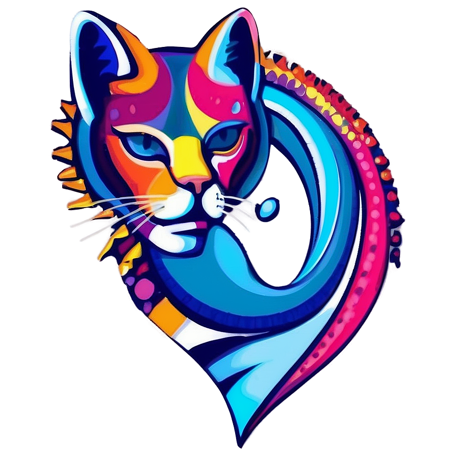 Abstract Cat Artwork Png A PNG