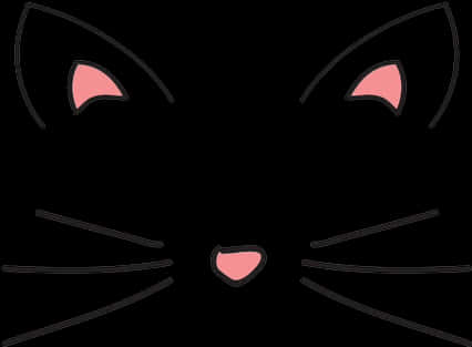 Abstract Cat Face Outline PNG