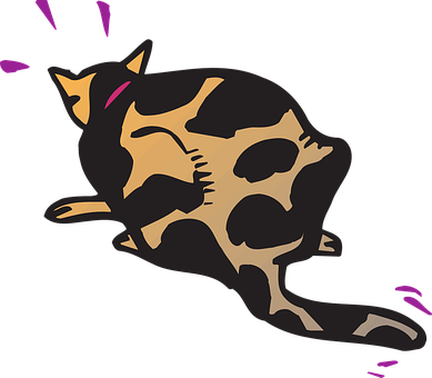 Abstract Cat Skull Illustration PNG