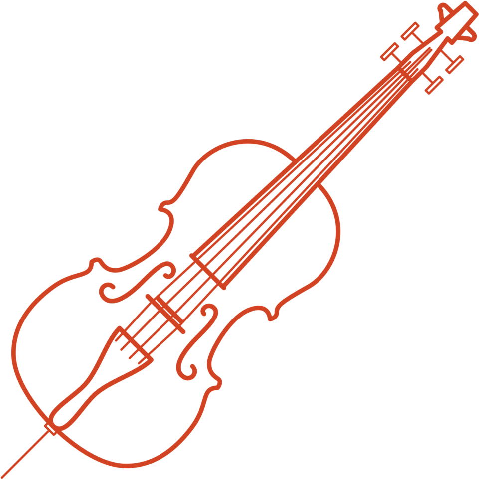 Abstract Cello Outline Art PNG