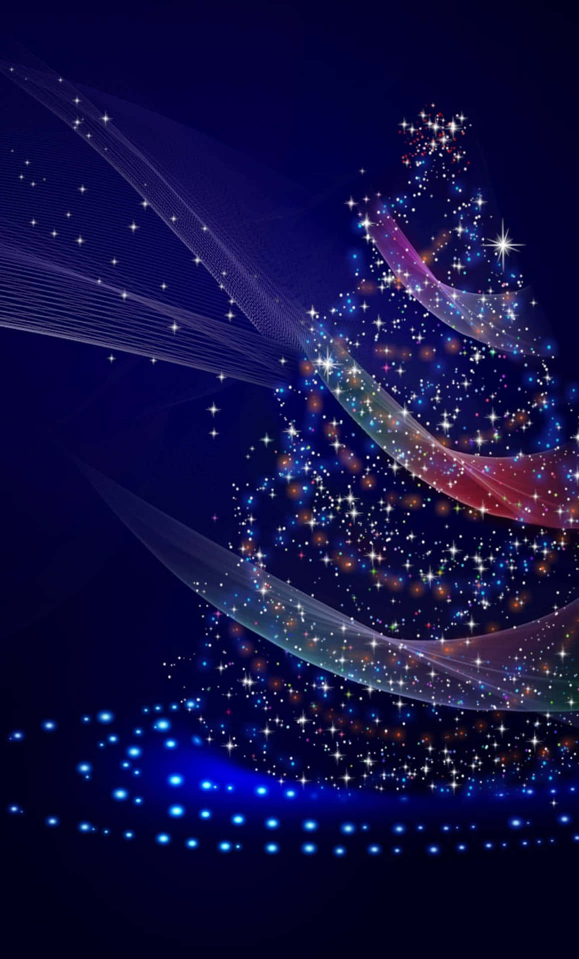 Abstract Christmas Tree Lights Wallpaper