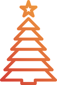 Abstract Christmas Tree Outline PNG