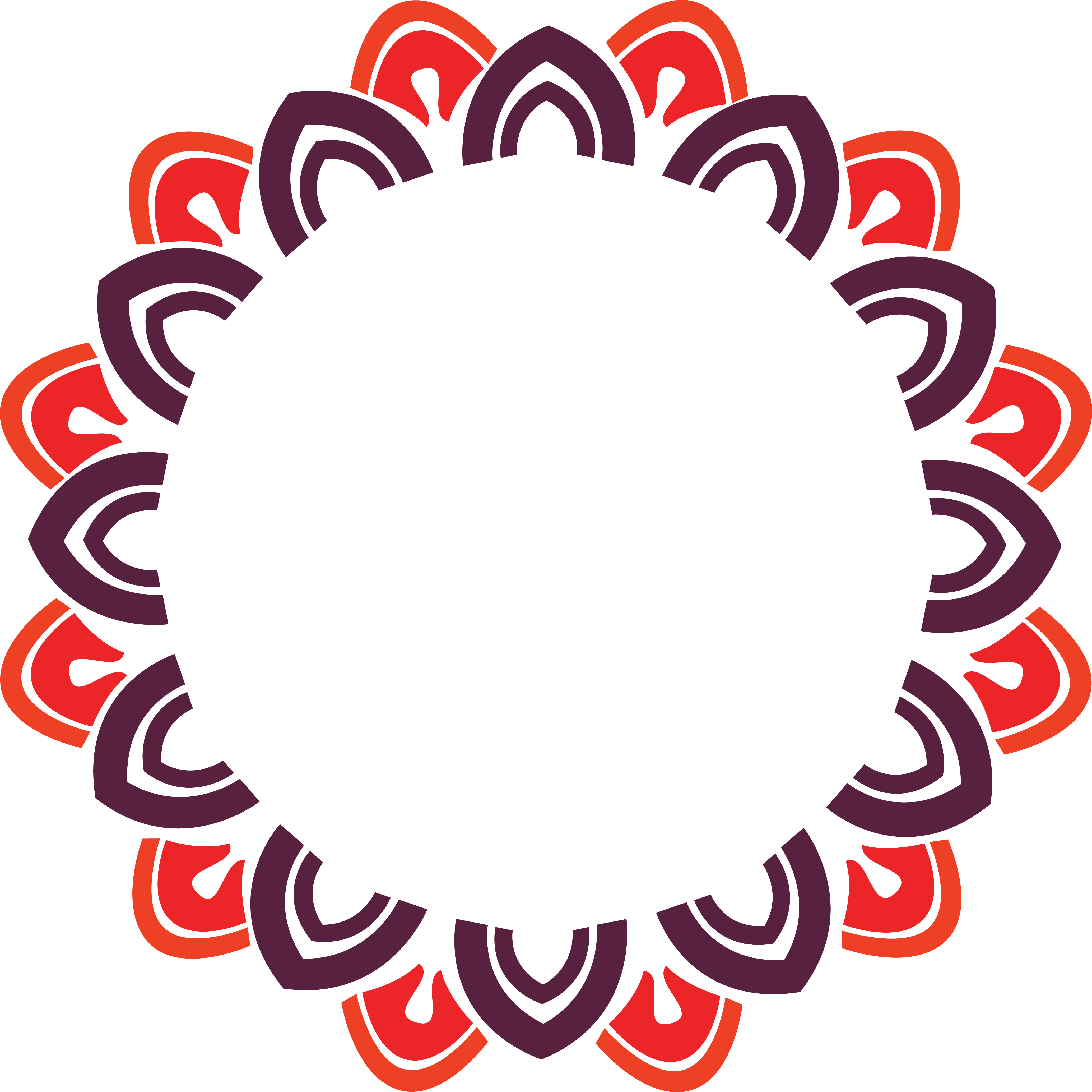 Abstract Circle Floral Design PNG