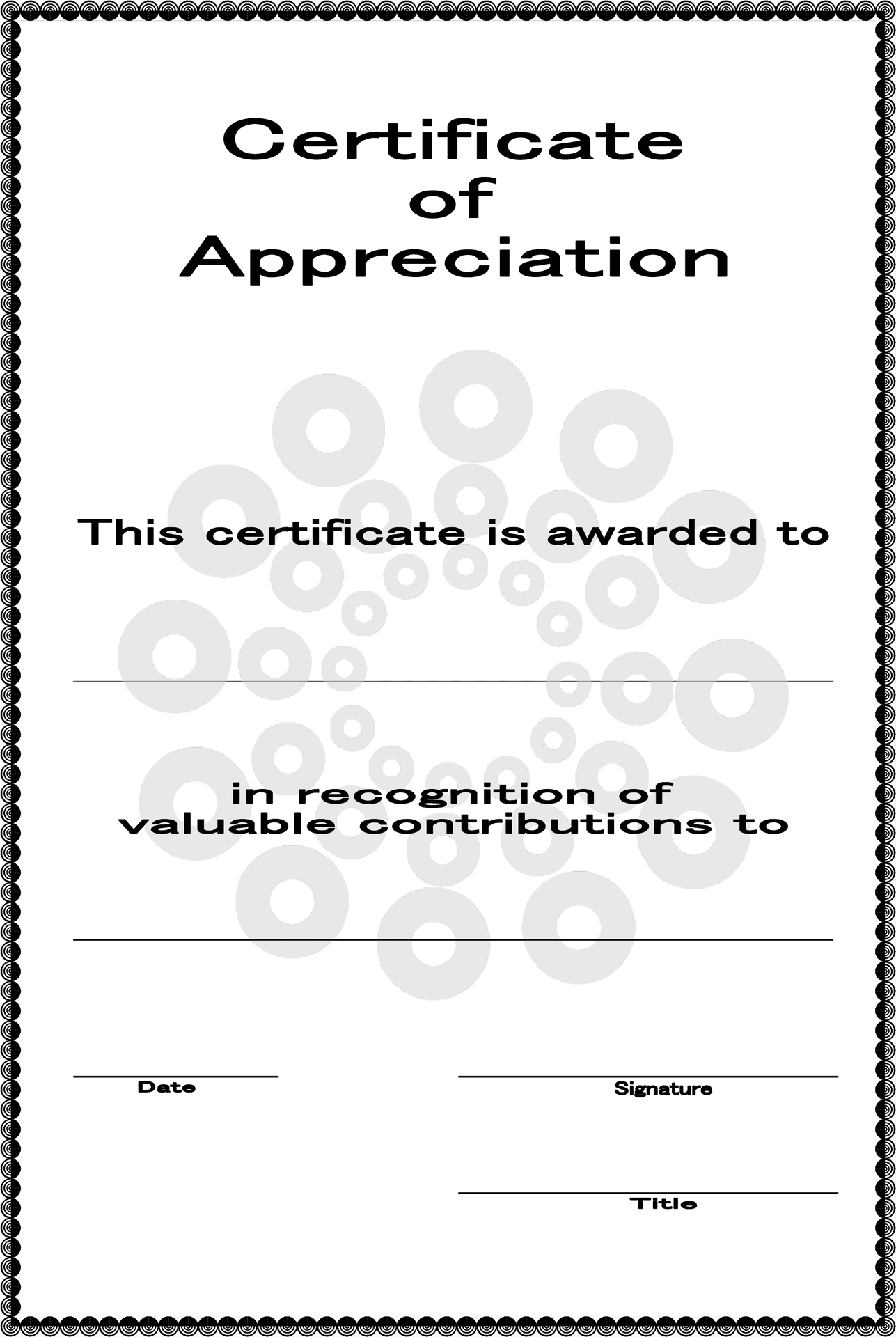 Abstract Circles Certificateof Appreciation Template PNG