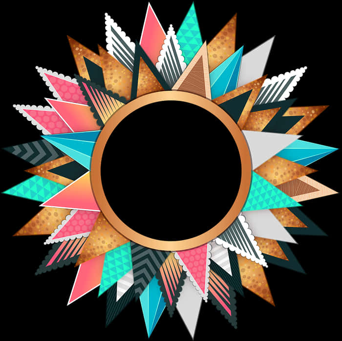 Abstract Circular Design Frame PNG