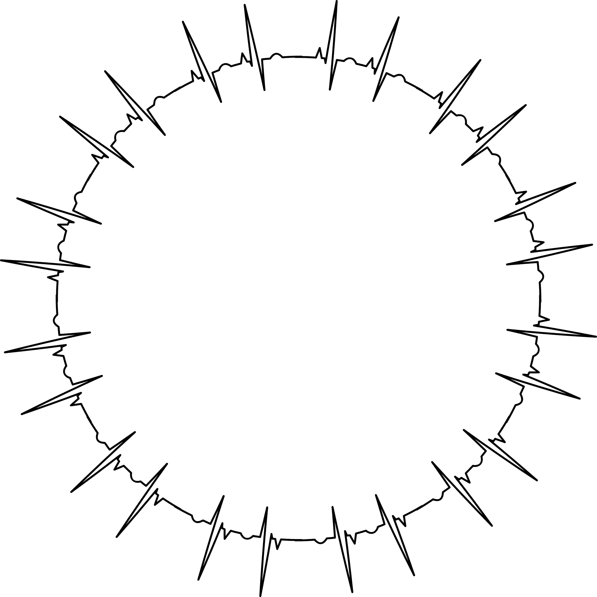 Abstract Circular Spike Pattern PNG