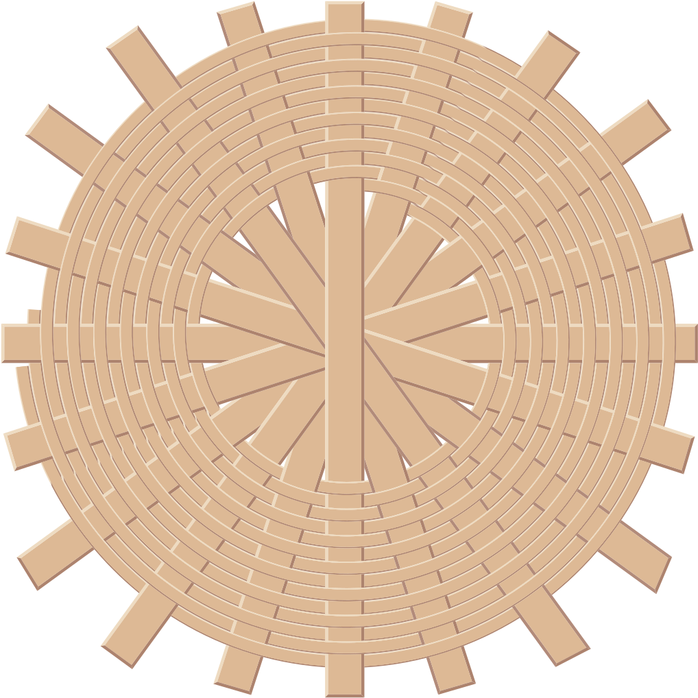 Abstract Circular Wooden Design PNG