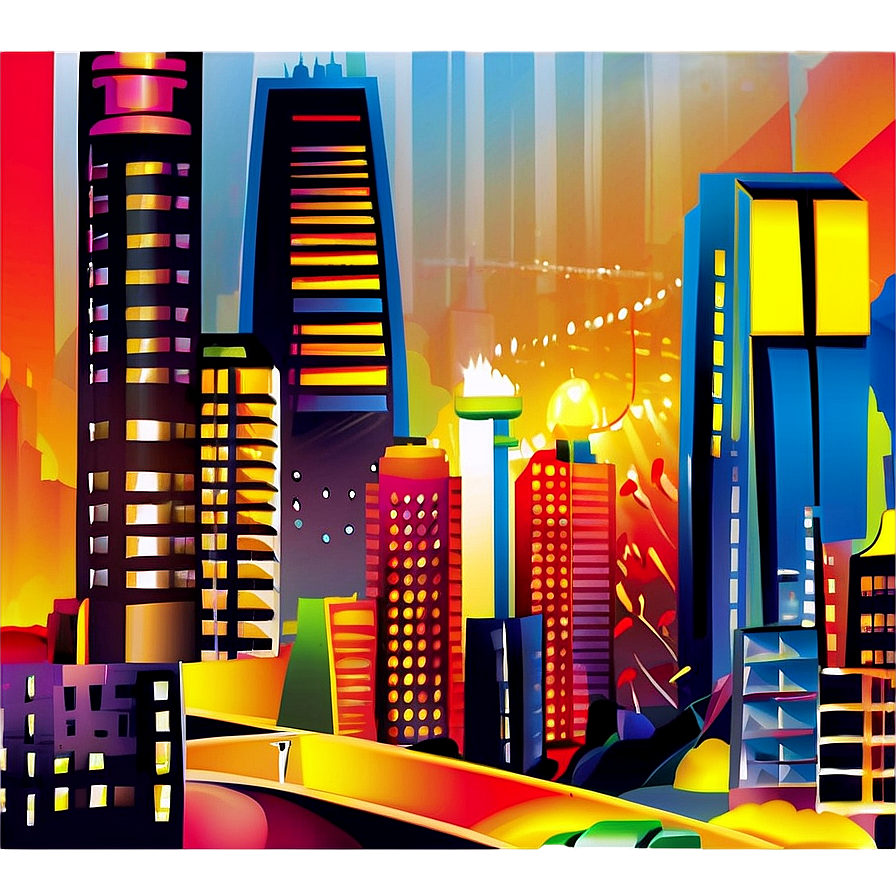 Abstract Cityscape Graphic Png Fij PNG