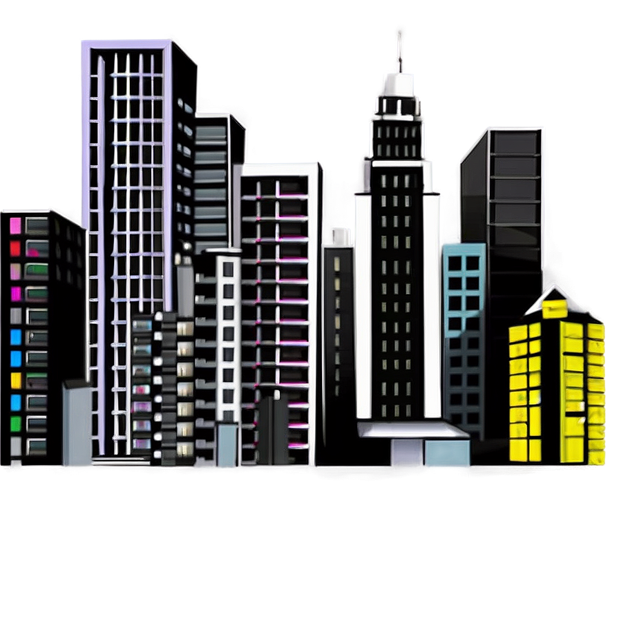 Abstract Cityscape Graphic Png Gsu34 PNG