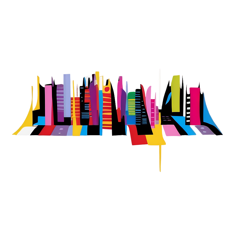 Abstract Cityscape Vector Art PNG