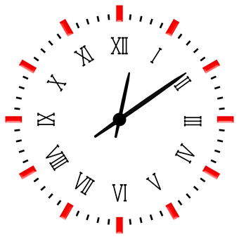 Abstract Clock Face Red Markers PNG