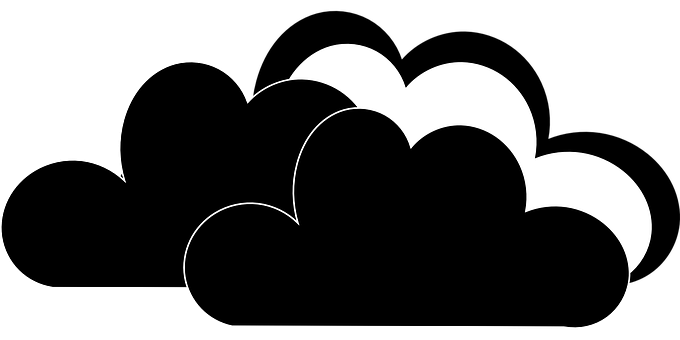 Abstract Clouds Silhouette Blackand White PNG