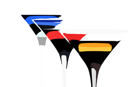 Abstract Cocktail Glasses Art PNG
