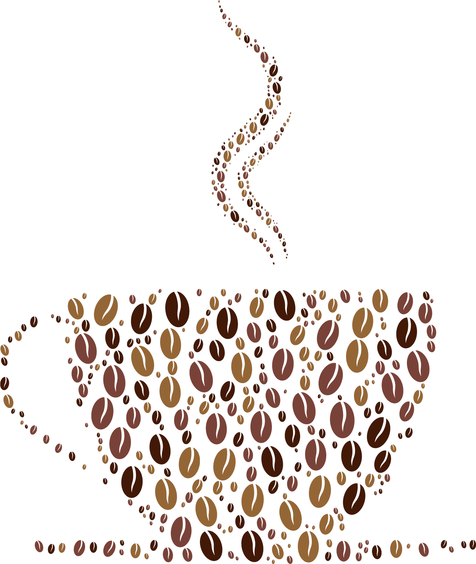 Abstract Coffee Mug Beans Clipart PNG