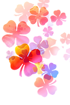 Abstract Colorful Floral Artwork PNG