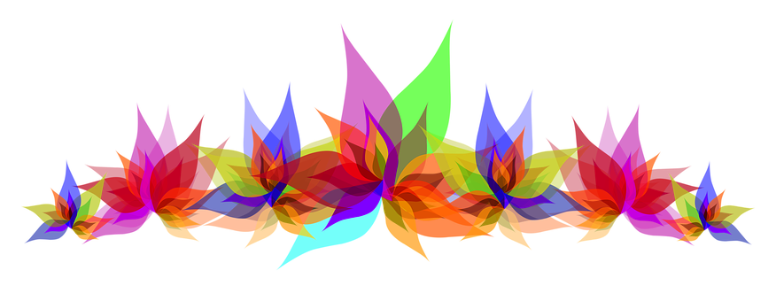 Abstract Colorful Floral Design PNG