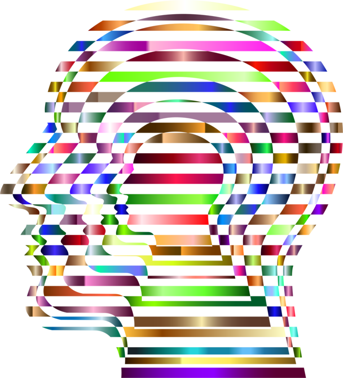 Abstract Colorful Head Sculpture PNG