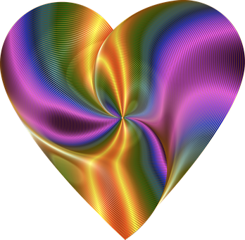 Abstract Colorful Heart Art PNG