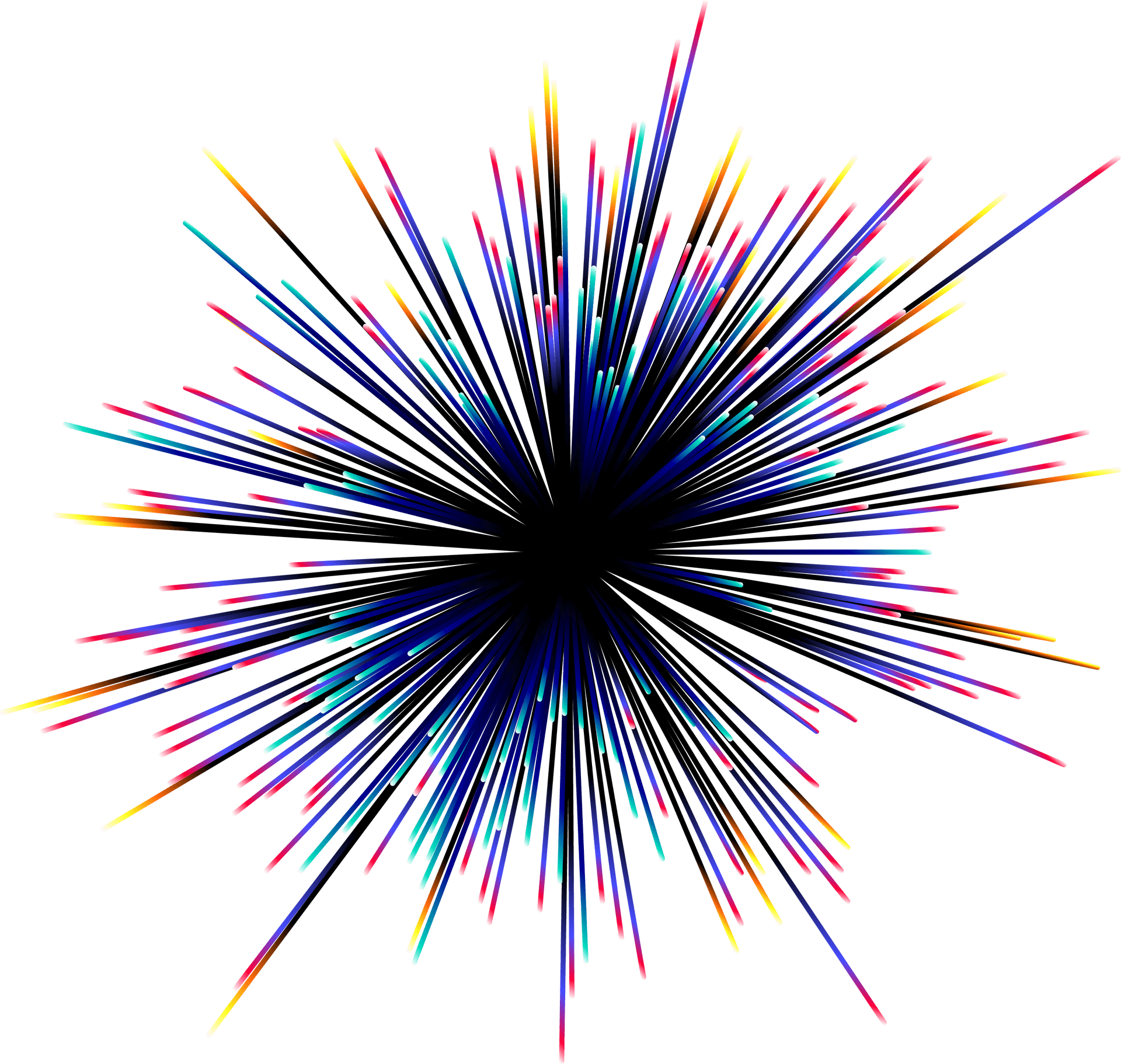 Abstract Colorful Light Explosion PNG