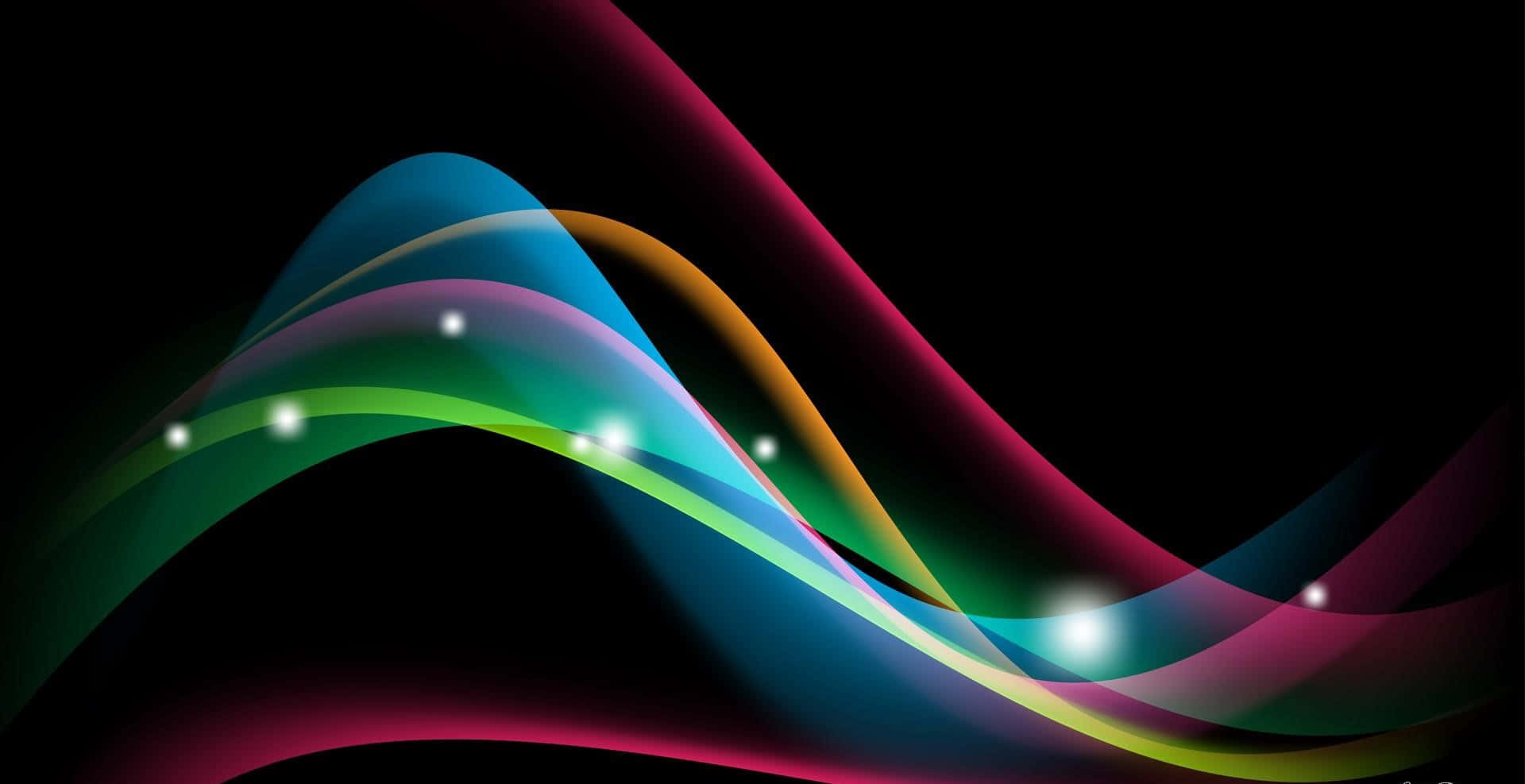 Abstract Colorful Light Waves PNG