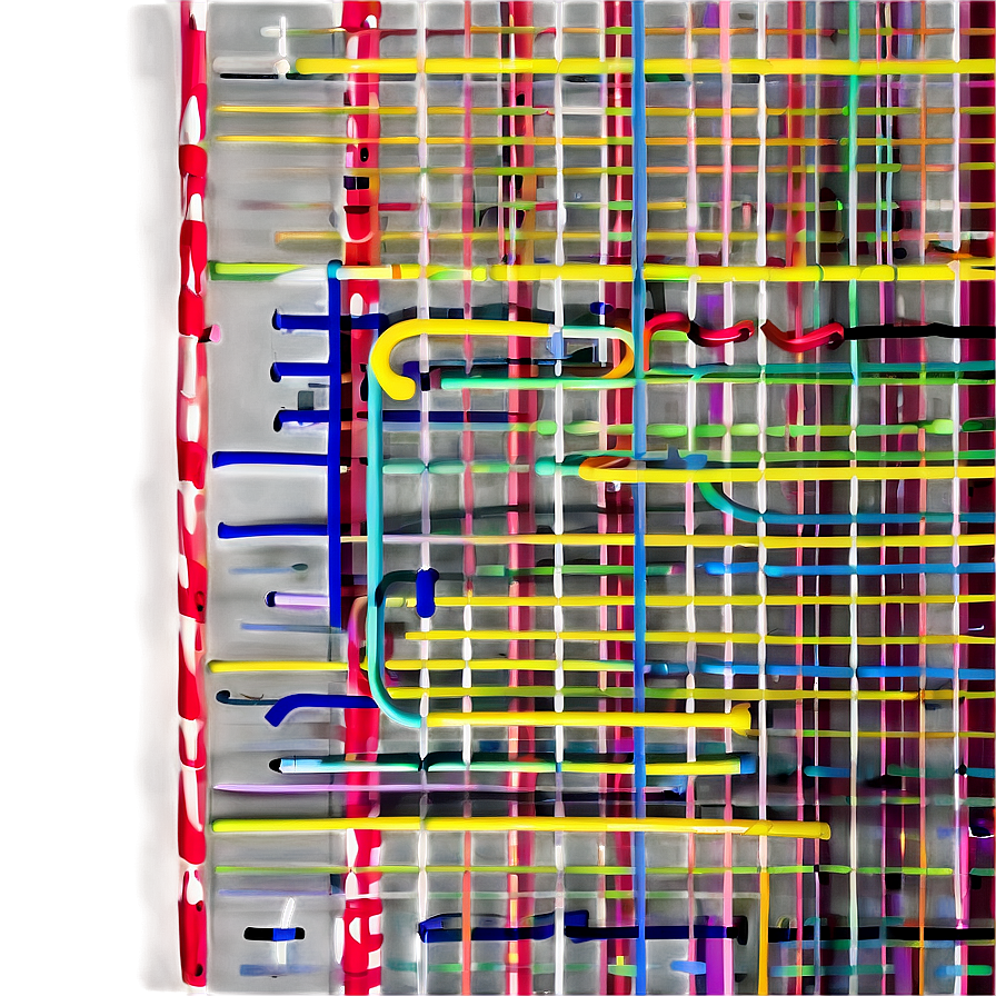Abstract Colorful Line Art PNG