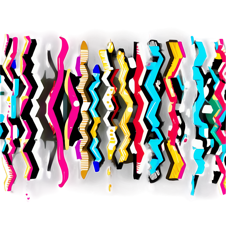 Abstract Colorful Line Art PNG