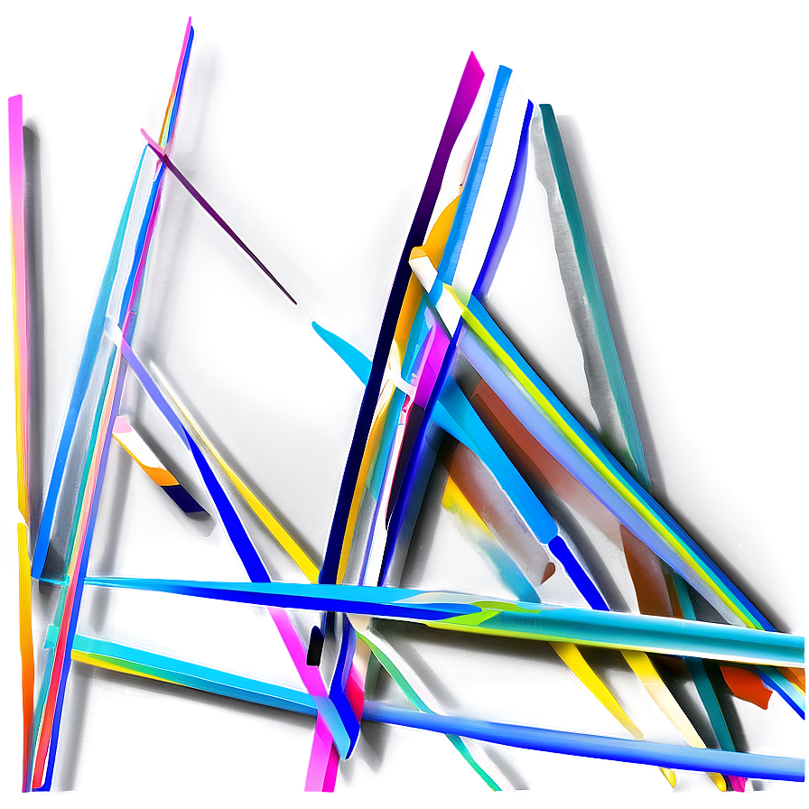 Abstract Colorful Line Art PNG