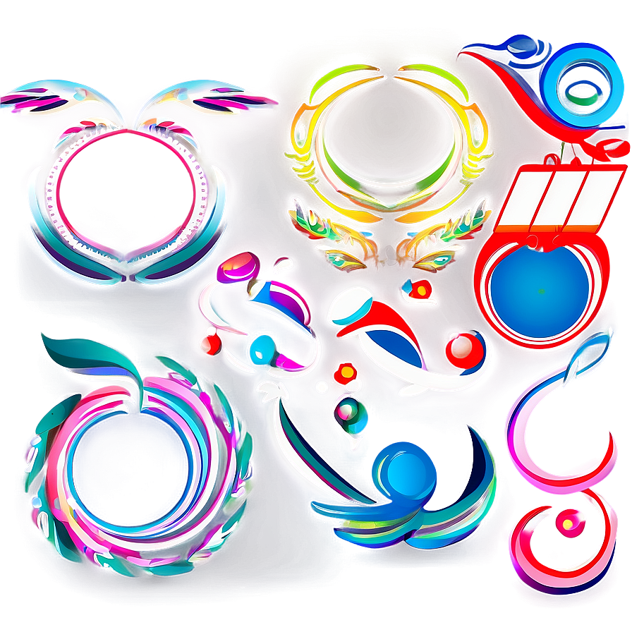 Abstract Colorful Line Art PNG