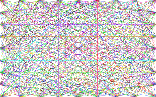 Abstract Colorful Network Pattern PNG