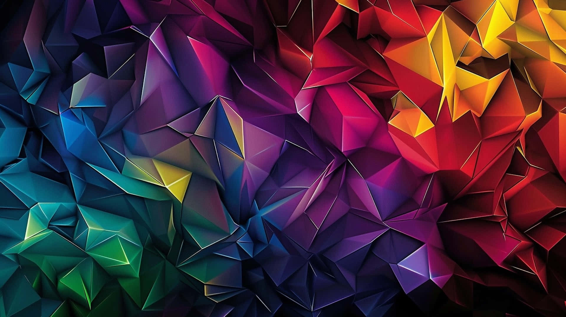 Abstract Colorful Polygonal Rainbow Wallpaper