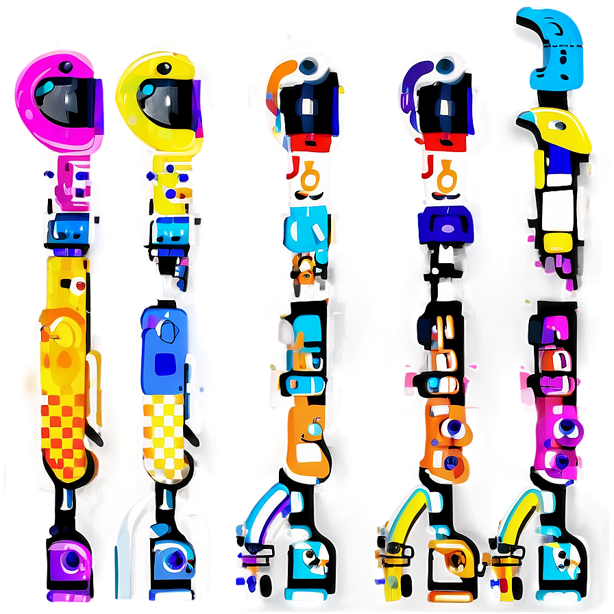 Abstract Colorful Robot Art PNG