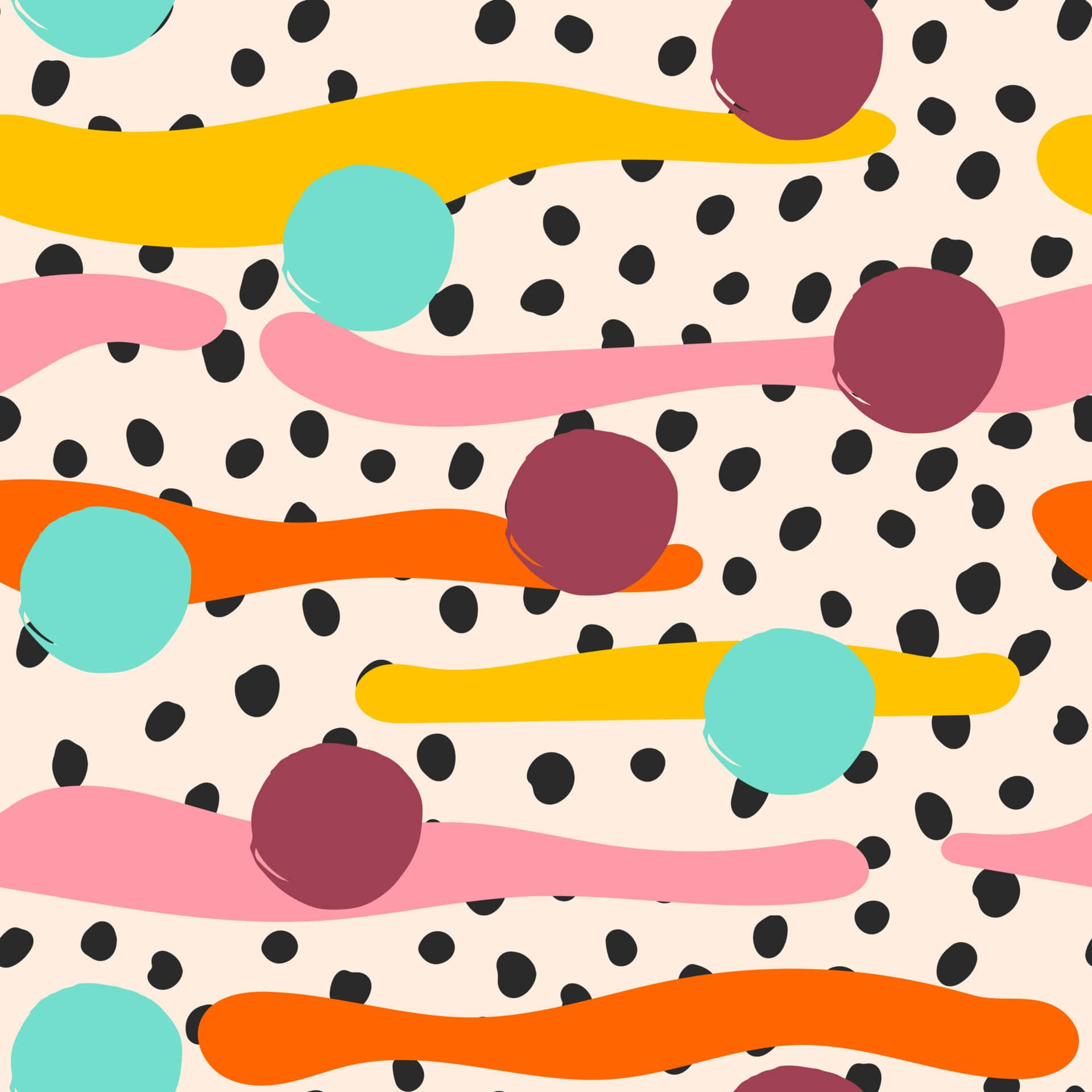 Abstract Colorful Shapes Pattern Wallpaper