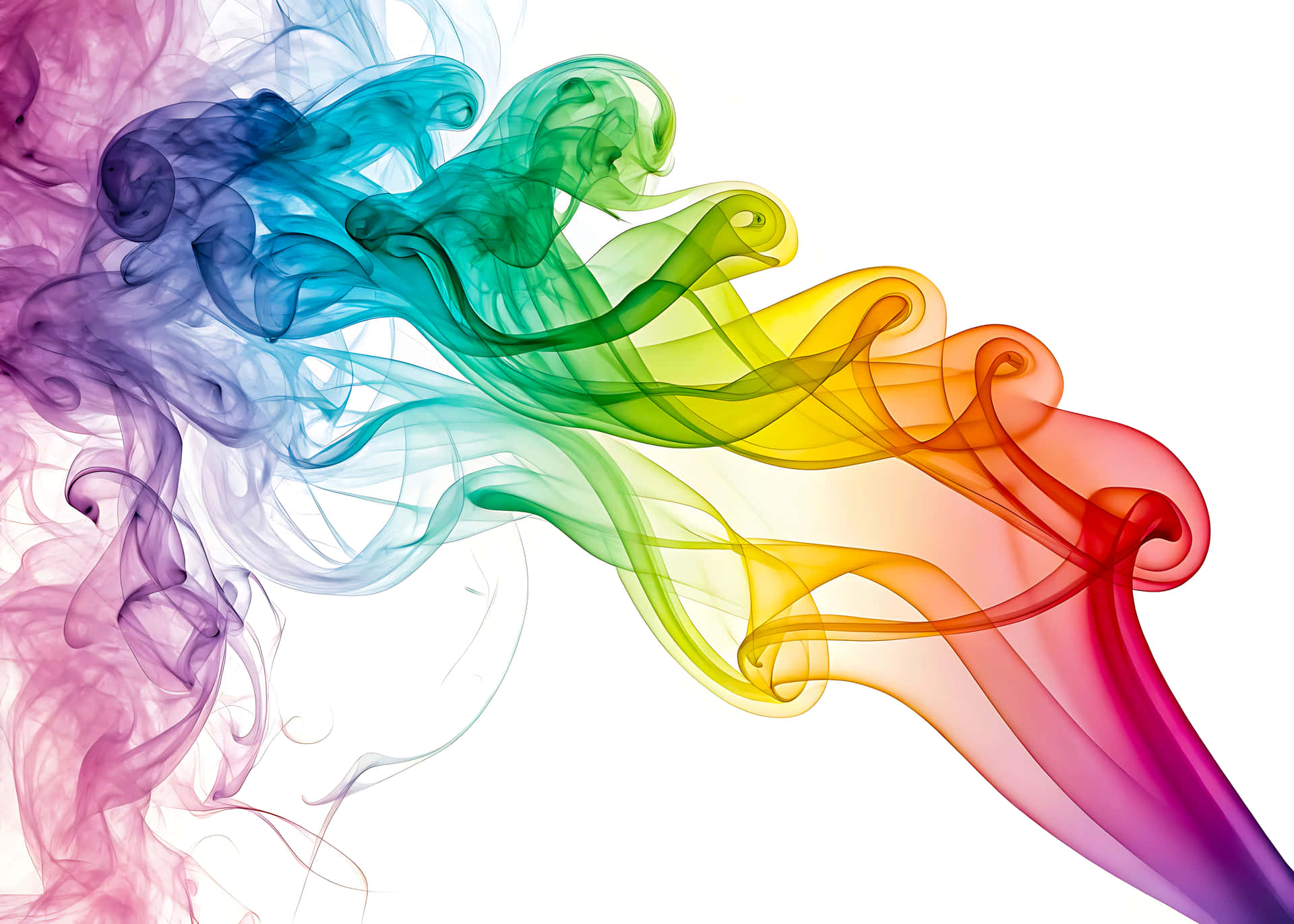 Abstract Colorful Smoke Swirls With Smooth, Dynamic Motion, Creating A Rainbow Wave Of Colored Ligh Wallpaper