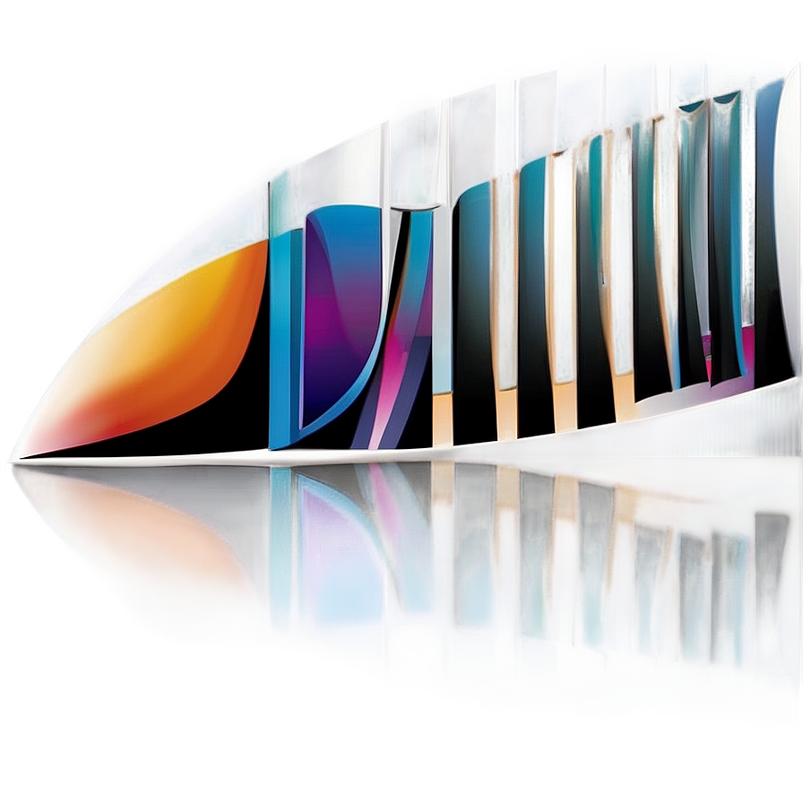 Abstract Colorful Train Reflection PNG