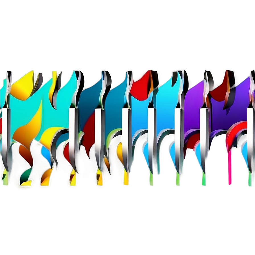 Abstract Colorful Wave Pattern PNG