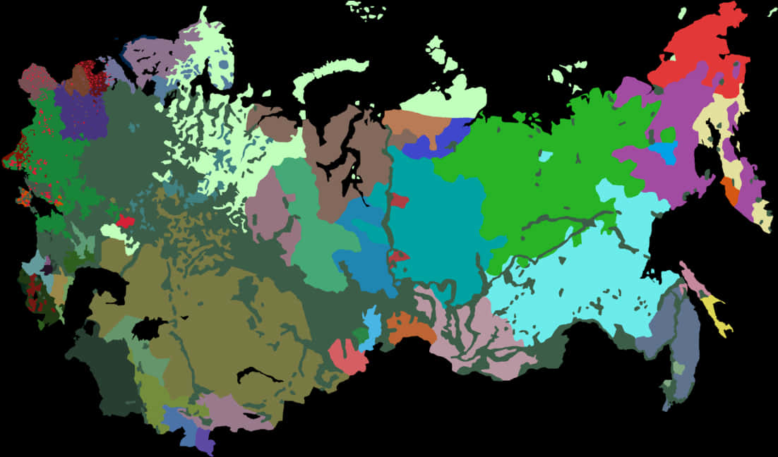 Abstract Colorful World Map PNG