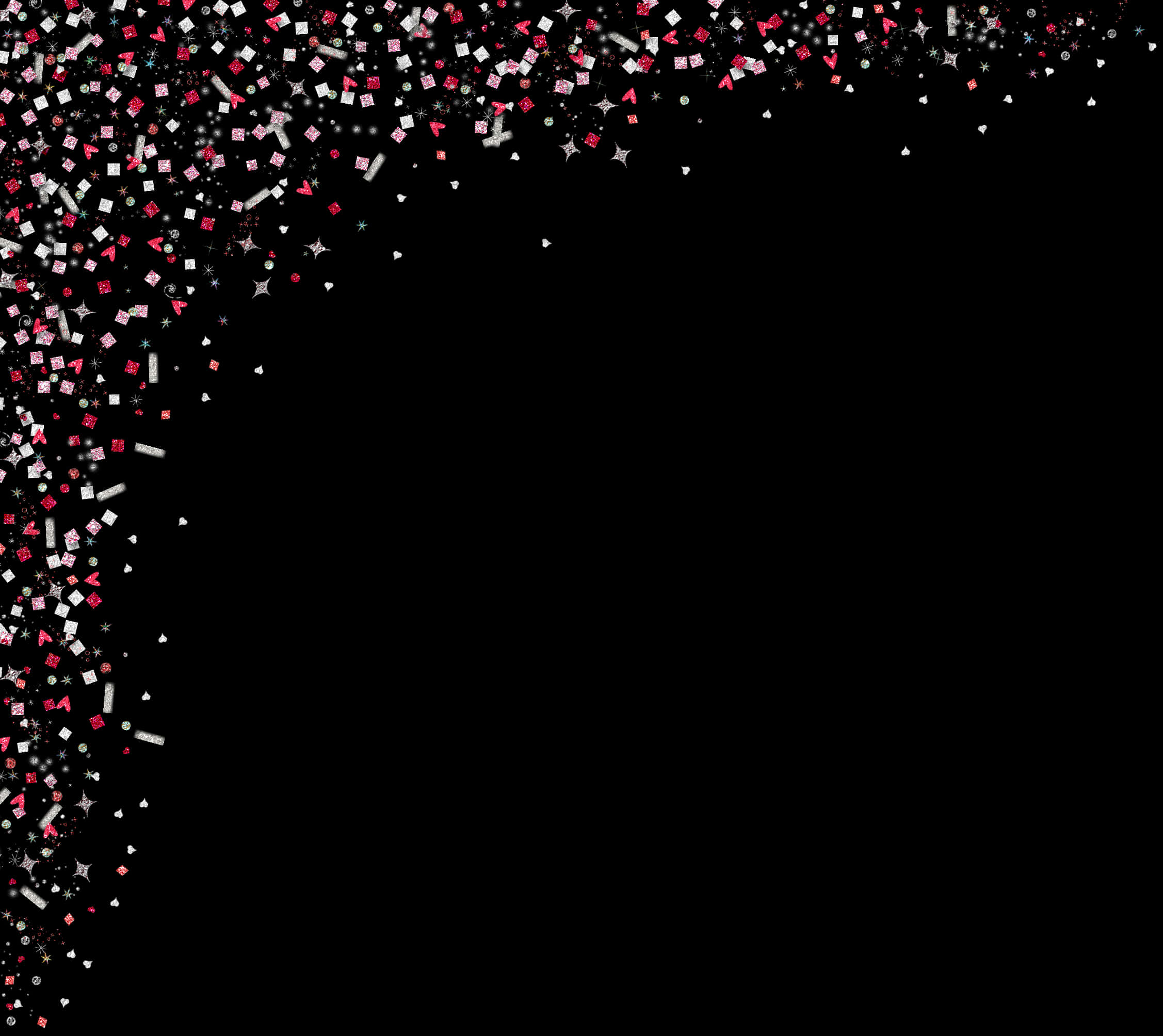 Abstract Confetti Corner Burst PNG