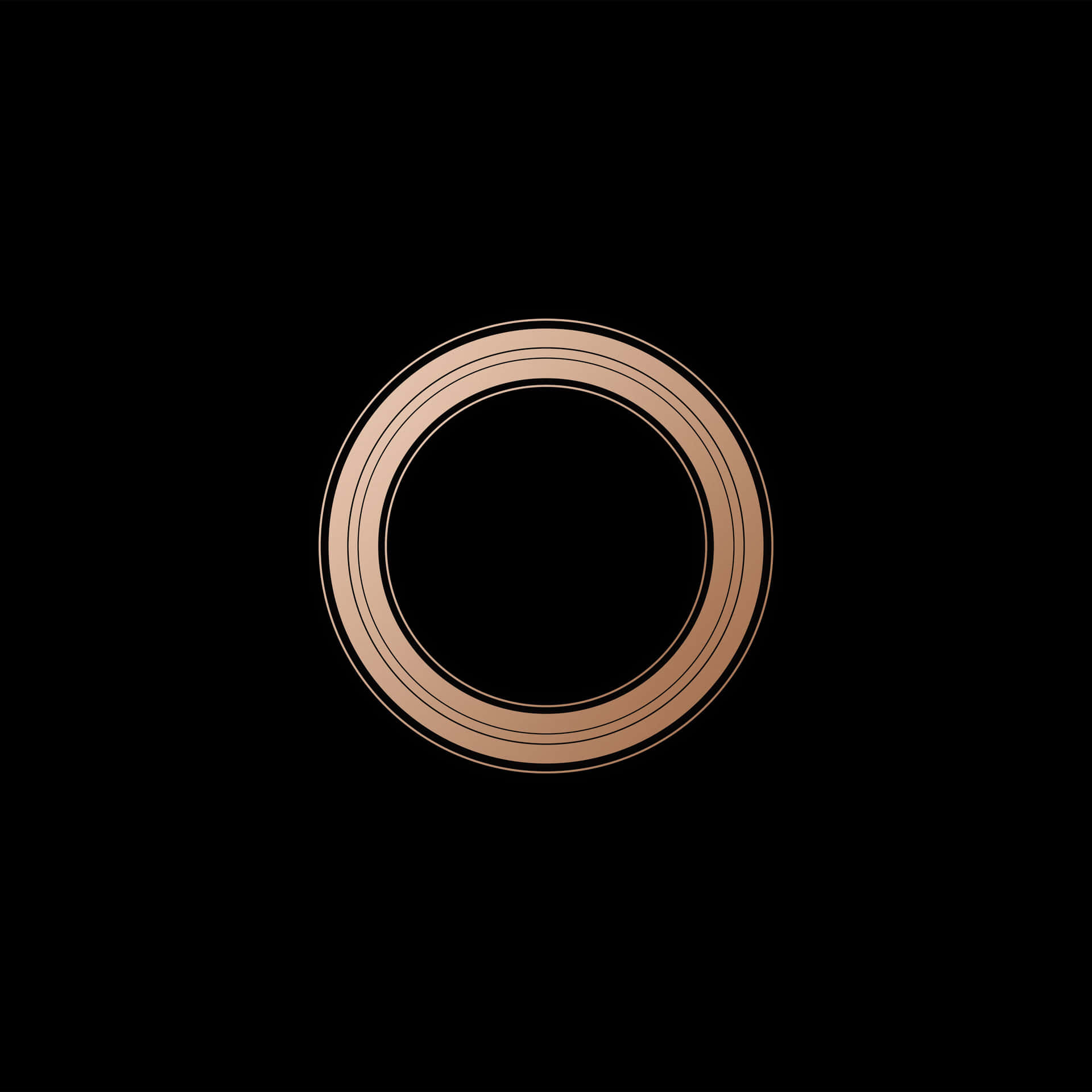 Abstract Copper Ringon Black Background Wallpaper