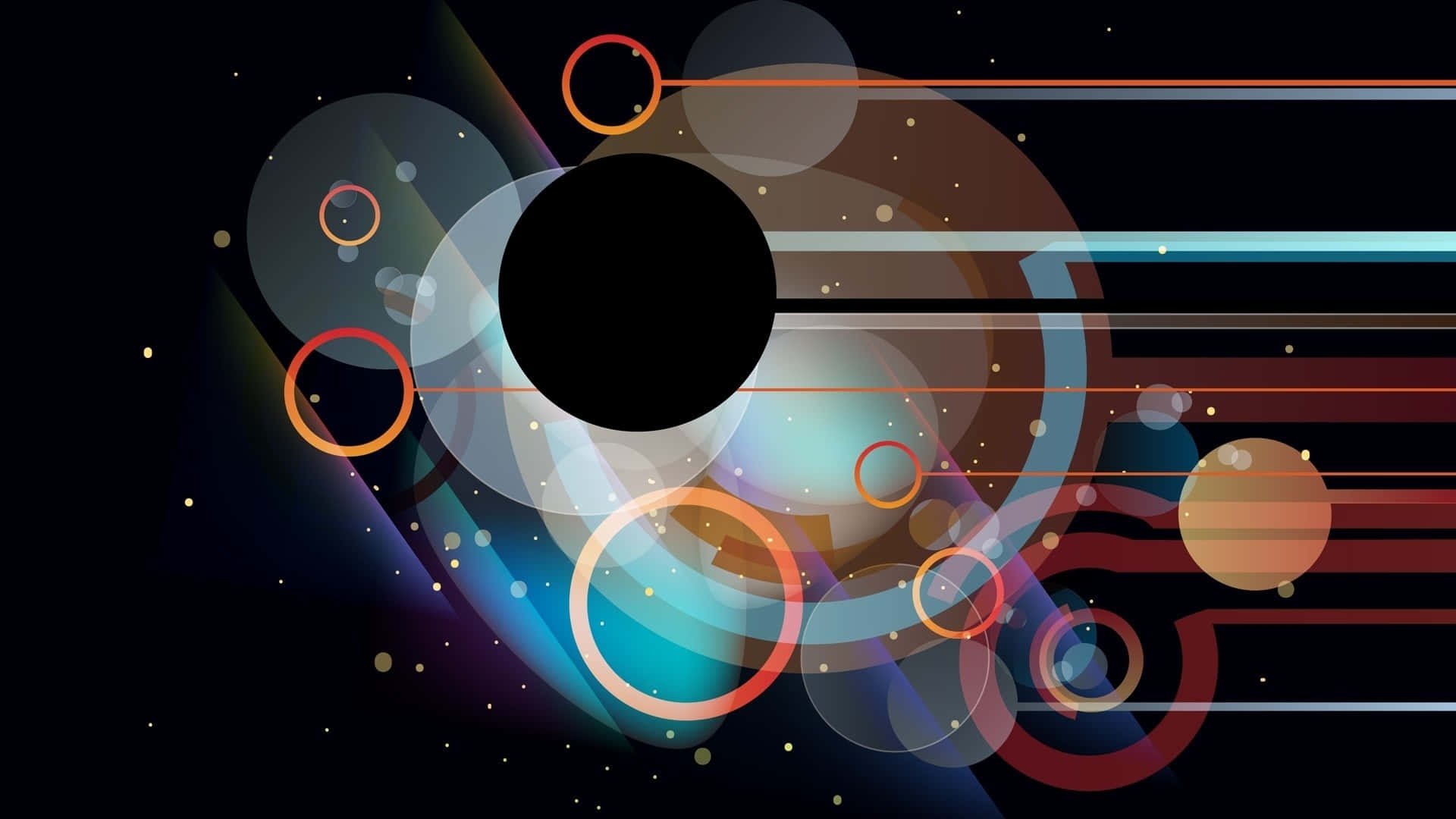 Abstract Cosmic Circles Vector Wallpaper