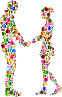 Abstract Couple Holding Hands PNG