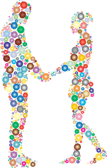 Abstract Couple Silhouette Bubbles.jpg PNG