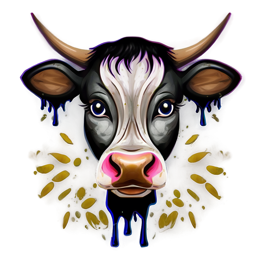 Abstract Cow Face Art Png Cjt37 PNG