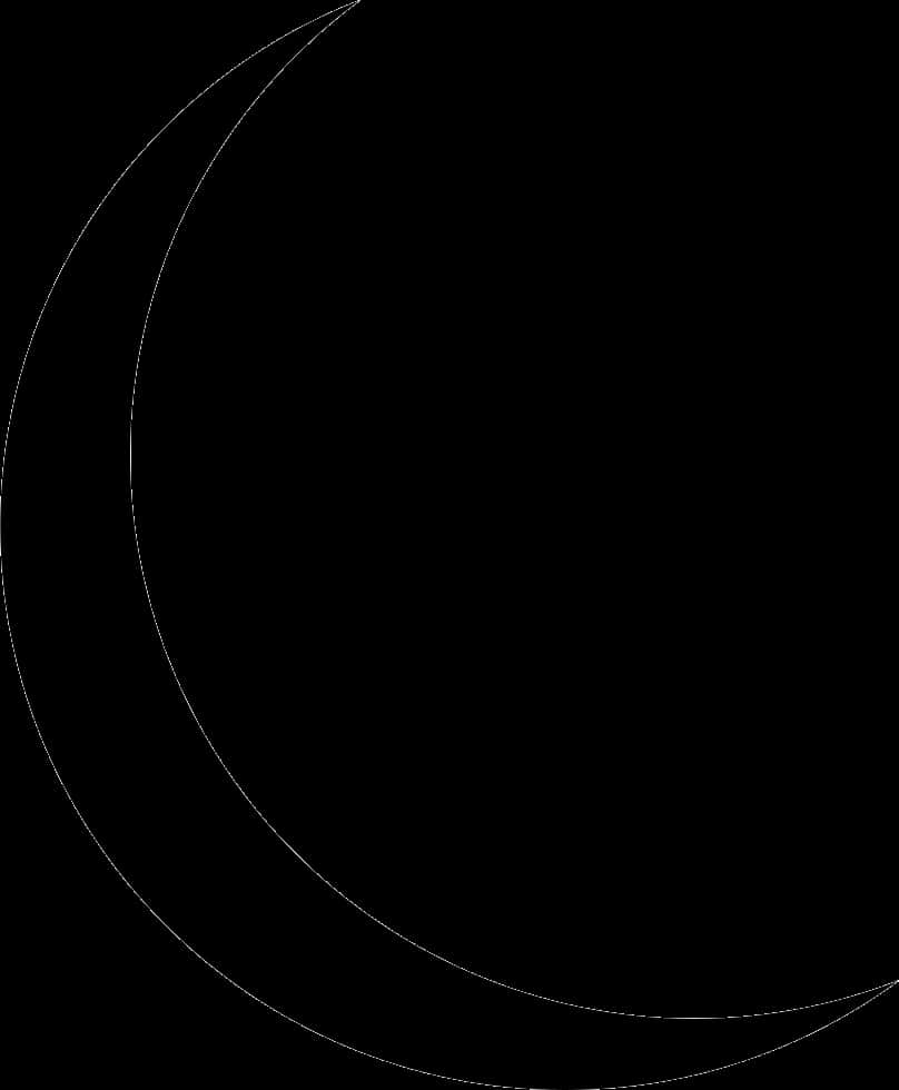 Abstract Crescent Moon Outline PNG