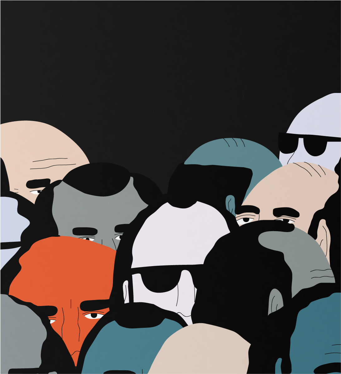 Abstract Crowd Illustration PNG