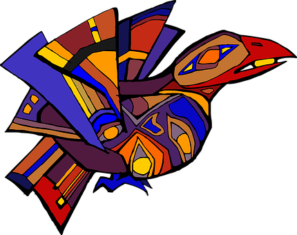 Abstract Cubist Bird Artwork PNG